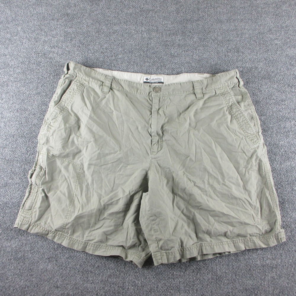 Columbia Shorts Mens 42 Beige Chino Canvas 9 Inseam Pockets Summer Casual